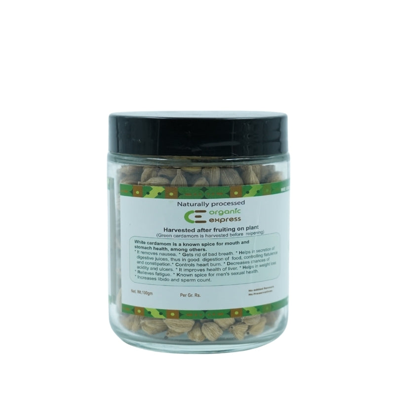 ORGANIC EXPRESS WHITE CARDAMOM/ ELACHI 100 GMS