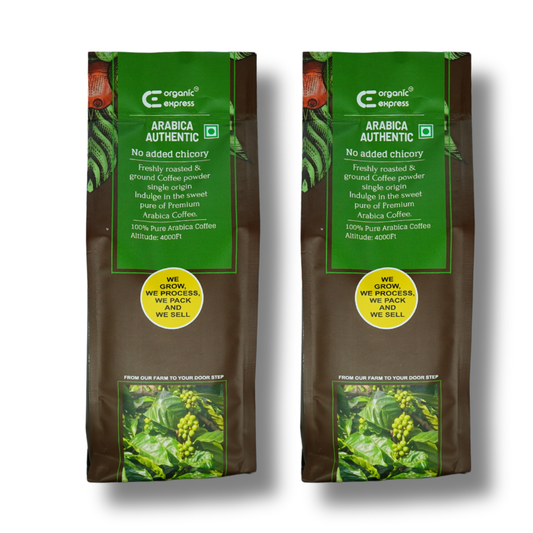 Arabica Authentic Single Origin Ground Coffee, No Chicory 200g pack of two