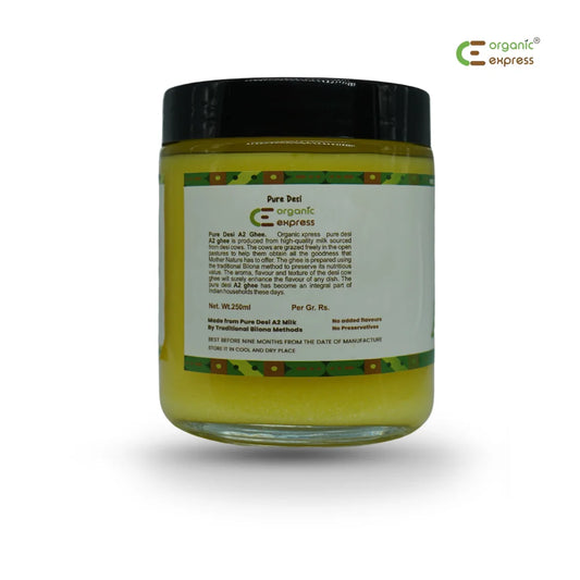 Pure A2 Desi Cow Ghee | Bilona Churned | Grass-Fed | Traditional 250ml