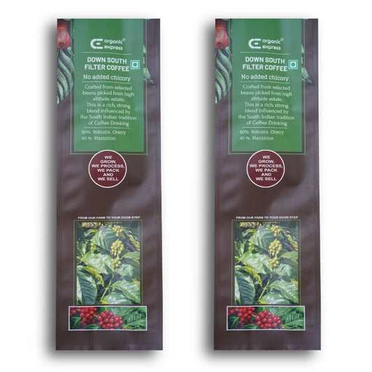Two bags of Down South Filter Coffee by Organic express