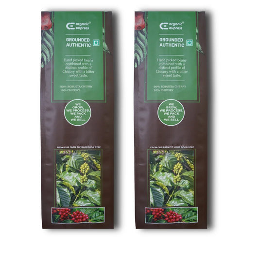 Two packages of Organic Farming Grounded Authentic coffee  powder